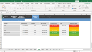 Planilha de Gestão de Portfolio de Investimentos em Excel 4.0