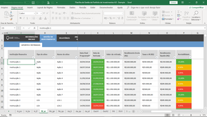 Planilha de Gestão de Portfolio de Investimentos em Excel 4.0