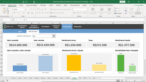 Planilha de Gestão de Portfolio de Investimentos em Excel 4.0