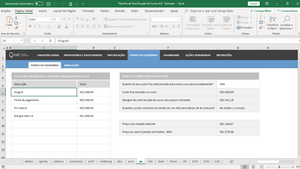 Planilha de Precificação de Cursos em Excel 4.0